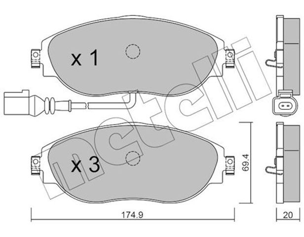 Колодки передні 2209520 METELLI