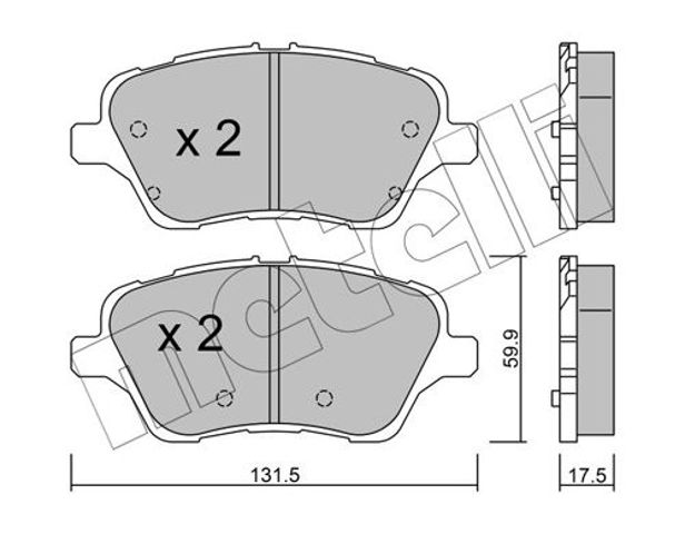 Колодки гальмівні передні, дискові 2209760 METELLI
