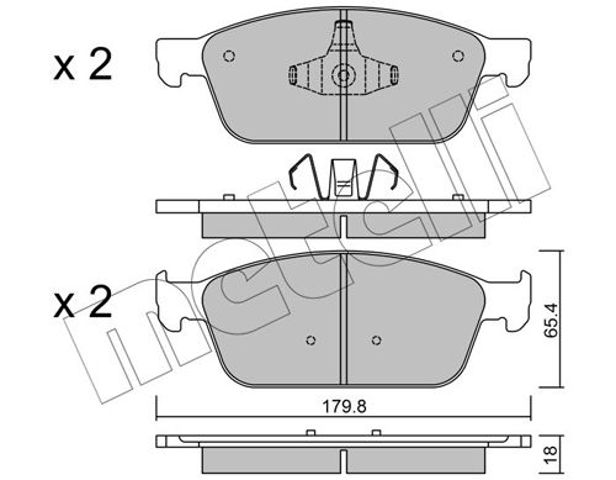 Колодки передні 2209890 METELLI