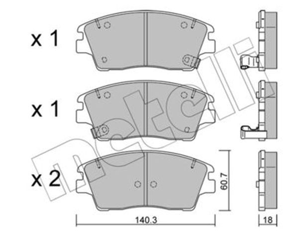 Колодки гальмівні передні, дискові 2211640 METELLI