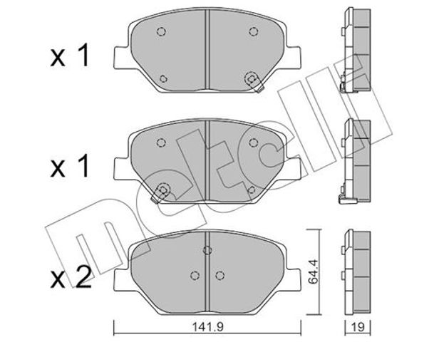 Колодки передні 2211780 METELLI
