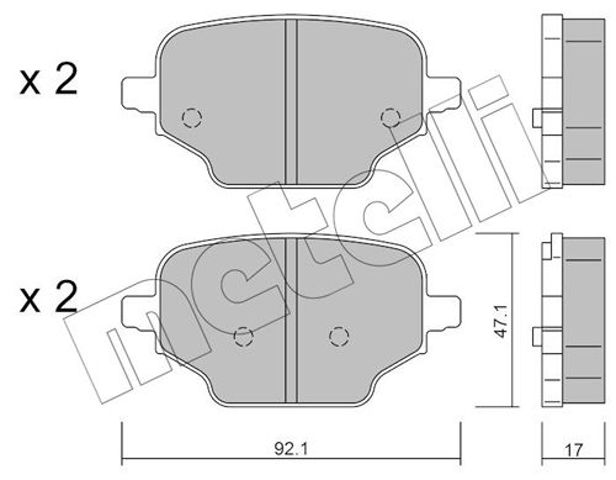 Колодки гальмові задні, дискові 2212450 METELLI
