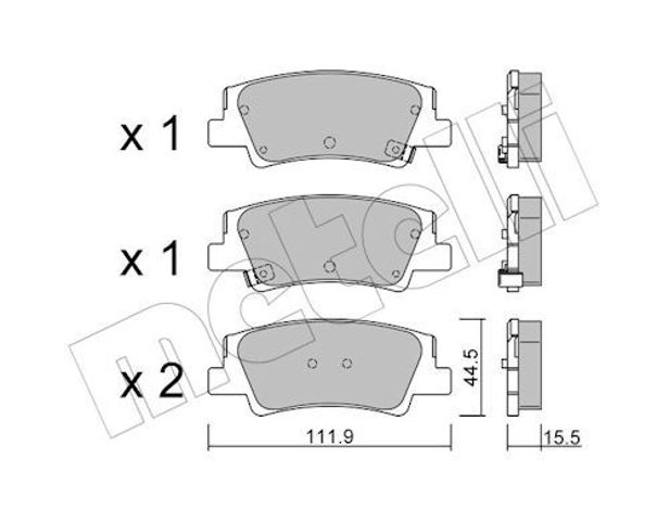 Задні колодки 2212990 METELLI
