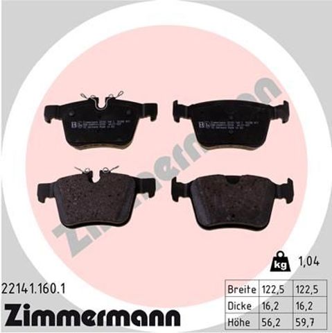 Задні дискові колодки 221411601 ZIMMERMANN