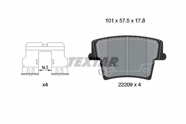 Задні колодки 2220901 TEXTAR