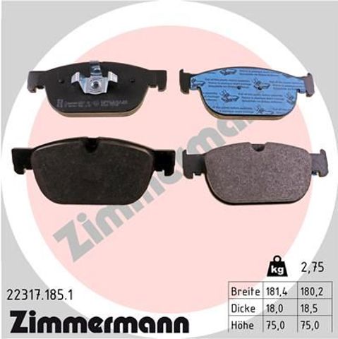 Передні гальмівні колодки 223171851 ZIMMERMANN