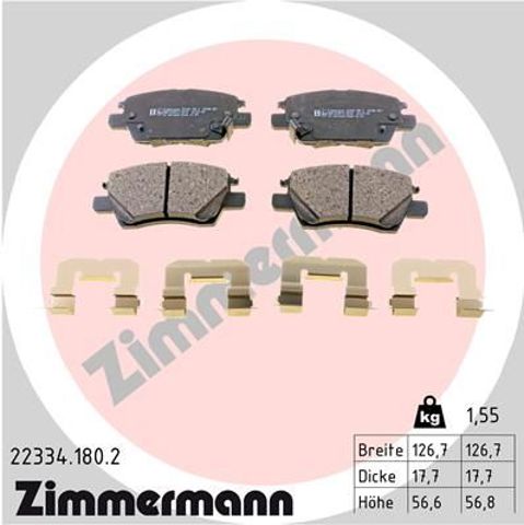 Колодки гальмівні дискові комплект 223341802 ZIMMERMANN