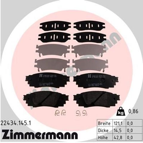 Задні гальмівні колодки 224341451 ZIMMERMANN