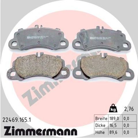 Передні гальмівні колодки 224691651 ZIMMERMANN