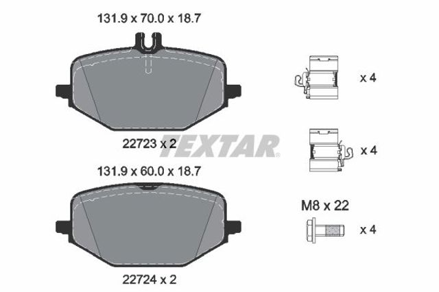 Колодки на гальмо задній дисковий 2272303 TEXTAR