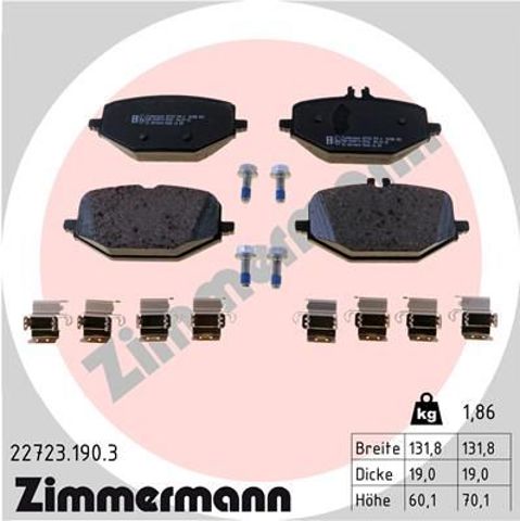 Задні дискові колодки 227231903 ZIMMERMANN