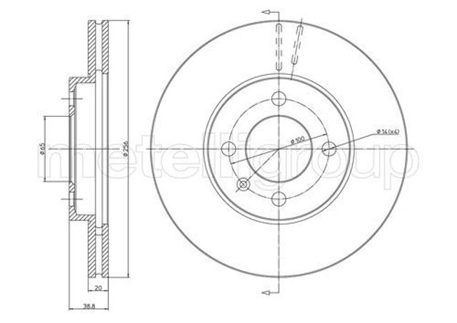 Гальмо дискове переднє 230230C METELLI