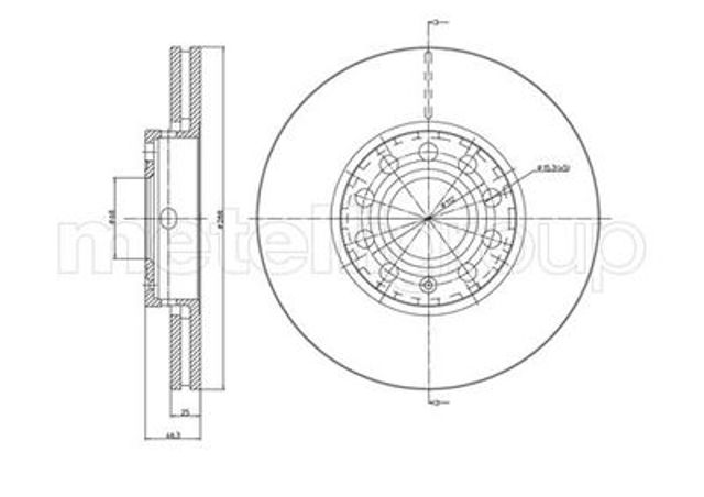 Гальмо дискове переднє 230262C METELLI