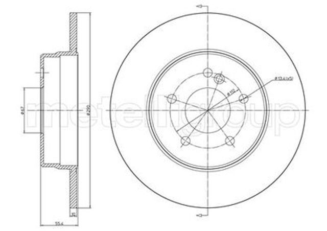 Дискові гальма 230485C METELLI