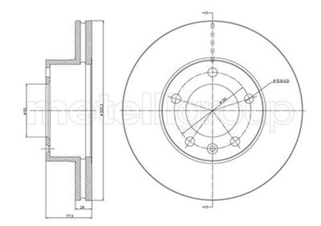 Диск гальмівний передній 230532C METELLI