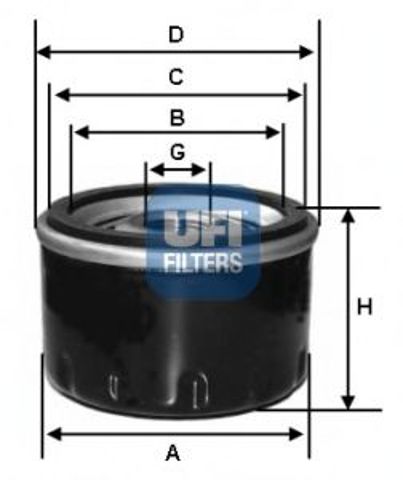 Фільтр мастильний ваз 2101-2107, 2108-09 (низкий 73мм) (вир-во ufi) 2311401