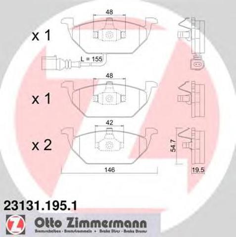 Колодки гальмівні дискові комплект 231311951 ZIMMERMANN