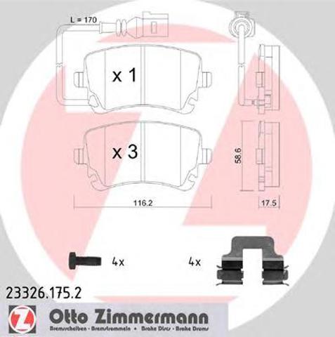 Колодки гальмівні задні, дискові 233261752 ZIMMERMANN