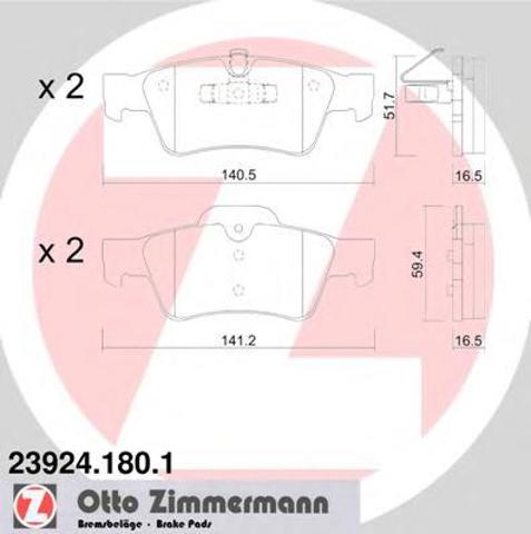 Задні гальмівні колодки 239241801 ZIMMERMANN