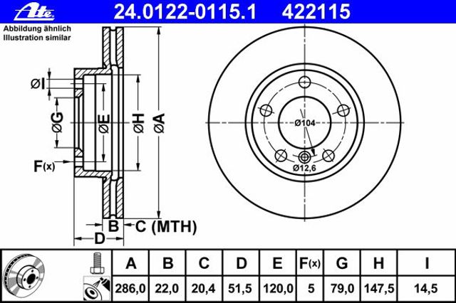 Диск тормозной, bmw 3 (e36/e46), z3 (e36), z4 (e85) 24.0122-0115.1