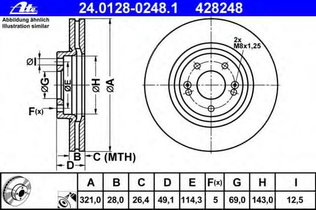 Диск тормозной, передний, (321mm) hyundai santafe  kia sorento 06- 24.0128-0248.1