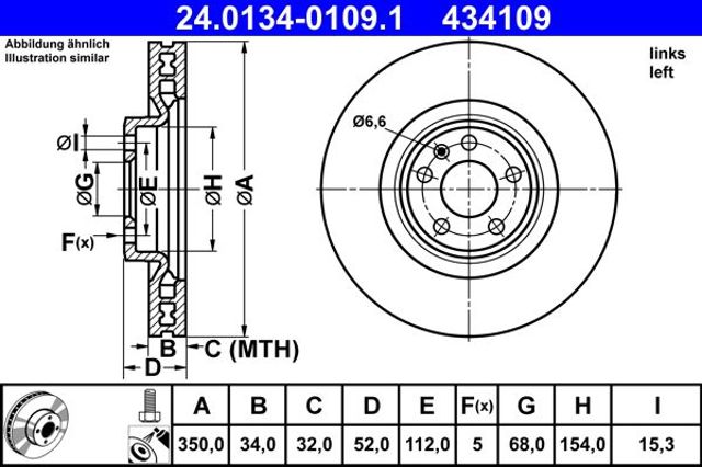 Гальмо дискове переднє 24013401091 ATE