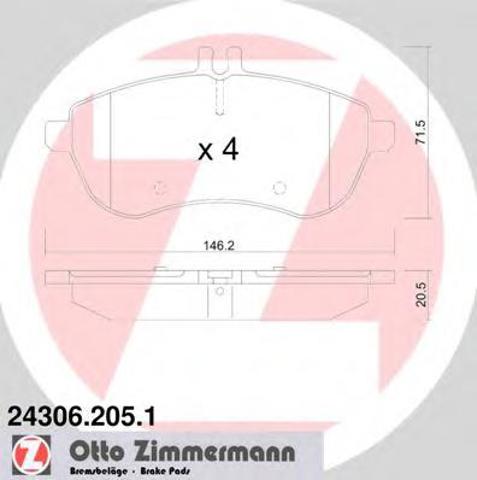 Колодки передні 243062051 ZIMMERMANN