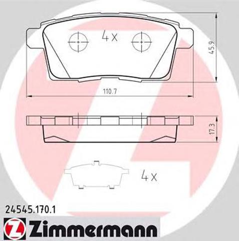 Гальмівні колодки 245451701 ZIMMERMANN