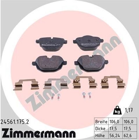 Колодки на гальмо задній дисковий 245611752 ZIMMERMANN
