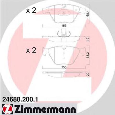 Тормозні колодки 246882001 ZIMMERMANN