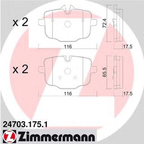 Комплект задніх колодок 247031751 ZIMMERMANN