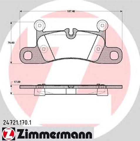 Колодки гальмівні задні, дискові 247211701 ZIMMERMANN