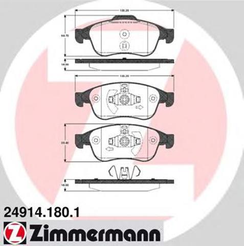 Передні гальмівні колодки 249141801 ZIMMERMANN