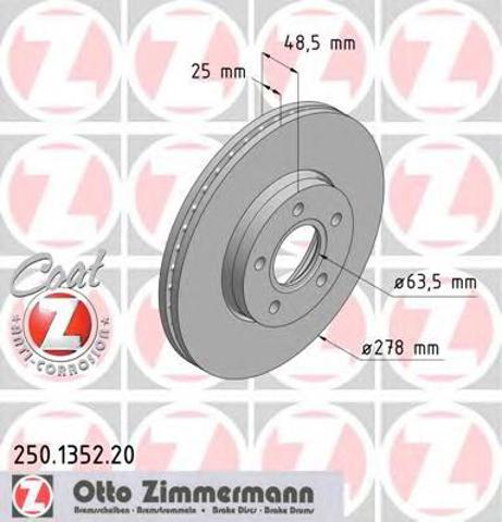 Диск гальмівний передній 250135220 ZIMMERMANN