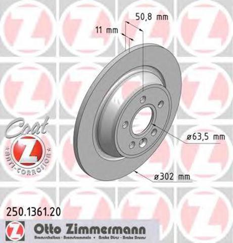 Задні дискові гальма 250136120 ZIMMERMANN