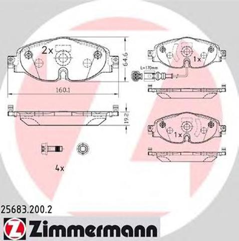 Колодки передні 256832002 ZIMMERMANN