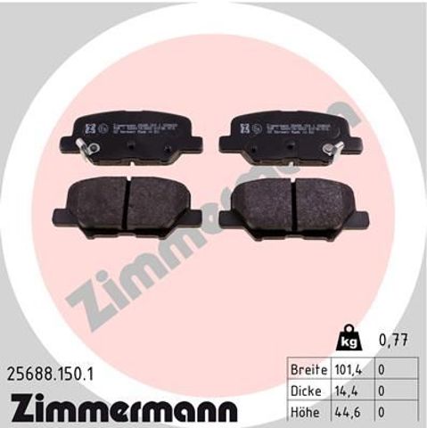 Комплект задніх колодок 256881501 ZIMMERMANN