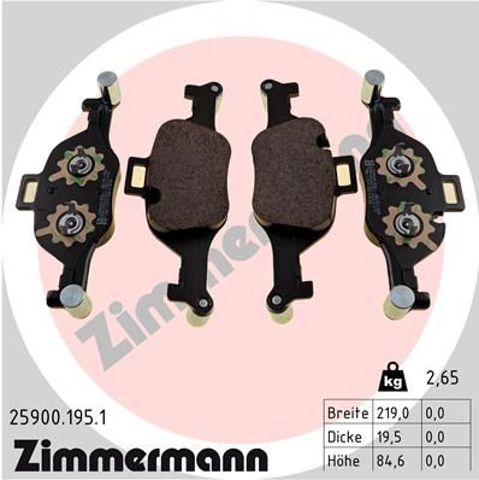 Тормозні колодки 259001951 ZIMMERMANN