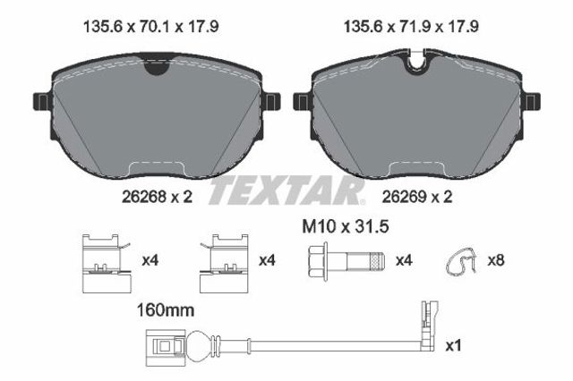 Колодки передні 2626801 TEXTAR