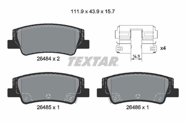 Задні дискові колодки 2648401 TEXTAR