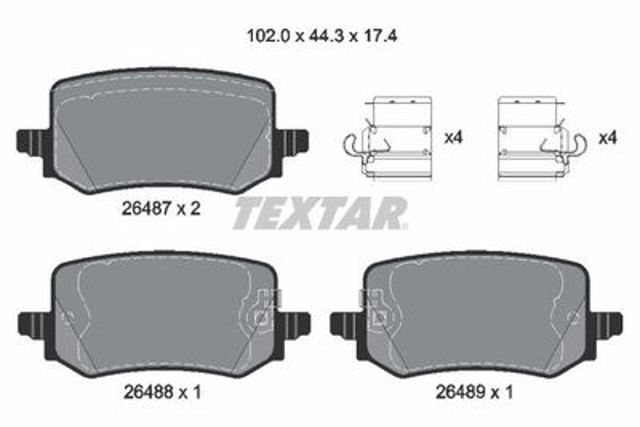 Задні колодки 2648701 TEXTAR