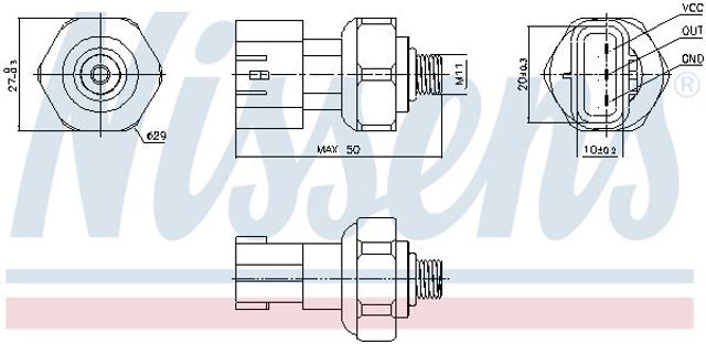 Датчик тиску 301090 NISSENS