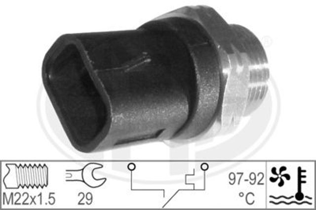 Eps термовимикач вентилятора радіатора fiat 93- (92-87°с) 330179