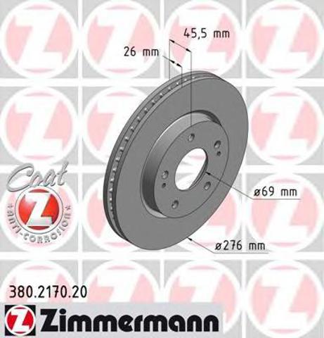 Диск переднього гальма 380217020 ZIMMERMANN