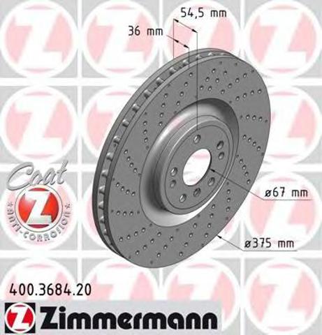 Диск гальмівний передній 400368420 ZIMMERMANN