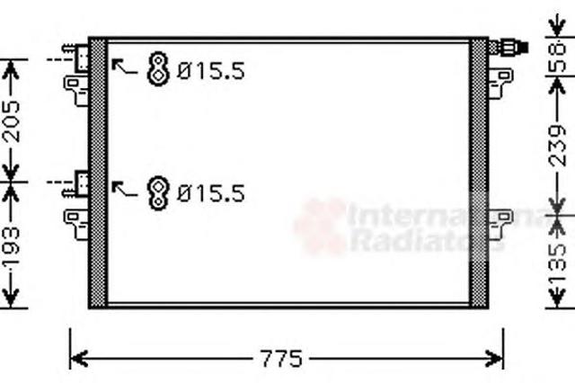 Радіатор кондиціонера 43005382 VAN WEZEL