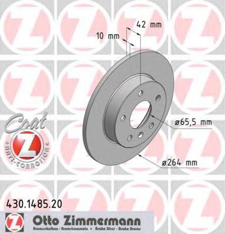 Задні дискові гальма 430148520 ZIMMERMANN