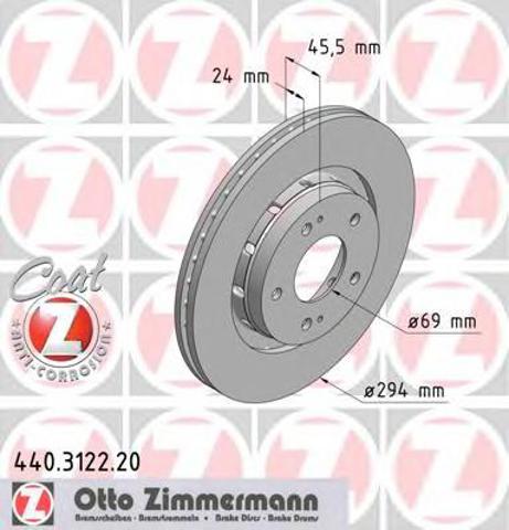Диск гальмівний передній 440312220 ZIMMERMANN