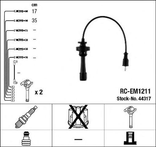 Комплект ізольованих проводів для свічок запалення 44317