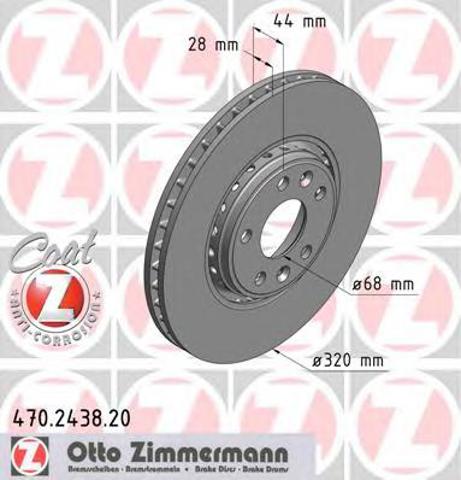 Диск переднього гальма 470243820 ZIMMERMANN